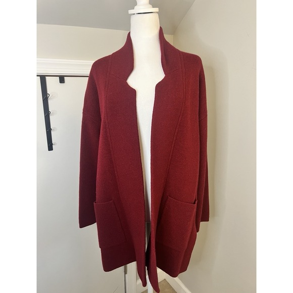 Madewell Jackets & Blazers - Madewell Sweater Blazer Jacket Red Burgundy Small Merino Wool